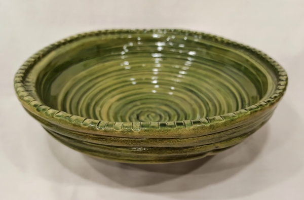 DEKORATİF YEŞİL BÜYÜK SERAMİK ,ORTA MASA &SUNUM TABAĞI